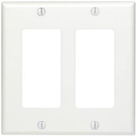 Leviton LEVITON 80409W Residential-Grade Decora Wall Plates 2-gang white 80409W 80409W
